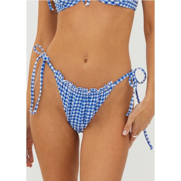 Beach Riot Cara Gingham Bikini Bottoms - NWT - Size L - Picture 1 of 3